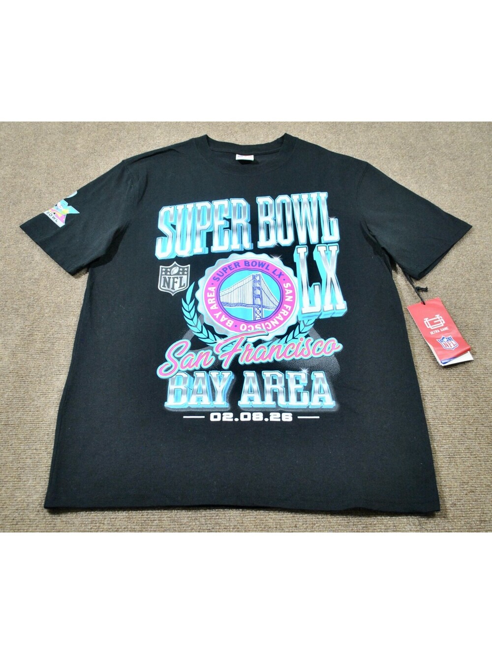 NFL 2026 LX Super Bowl San Francisco Bay Area Ultra Game Black Shirt Medium